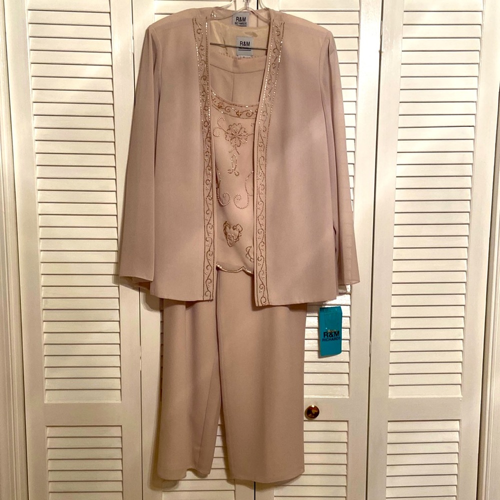Three piece Formal Champagne Pant Set